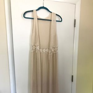 Cream color maxi cardigan.